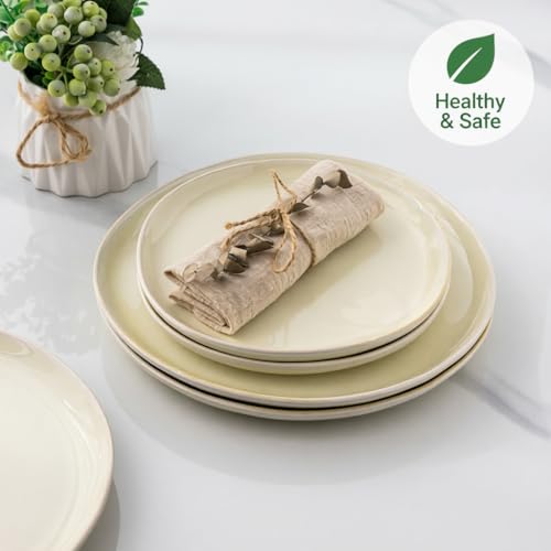 Image of AmorArc Ceramic Dinnerware Sets,Handmade Reactive Glaze Stoneware Plates and Bowls Sets,Highly Scratch Resistant | Dishwasher & Microwave Safe Dishes Set,Service for 8 (24pc)