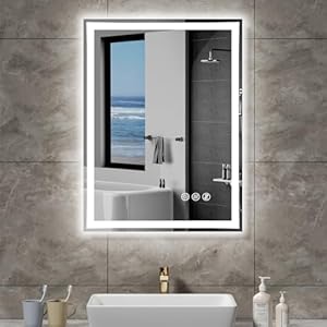 24×32 LED Bathroom Mirror with Light, 3 Colors Dimmable, Backlit & Frontlit, Anti-Fog, Shatterproof, Horizontal/Vertical
