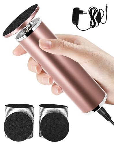 Lima Electrica Pies Quita Durezas para Pies Profesional Pedicura Callos Pies Eliminar - Velocidad regulable - electrico limador de durezas con 60 Papel De Lija,Oro