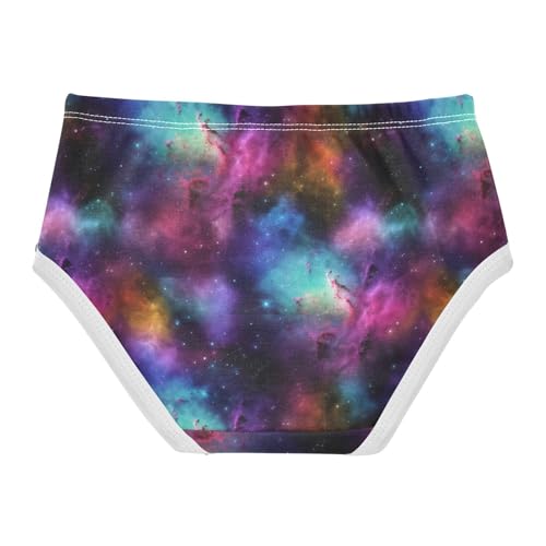 Joisal Space Nebula Colorful Cosmic Clouds Panties for Girl Toddlers Underwear Floral Cotton Print Kids Undies Briefs 2t2