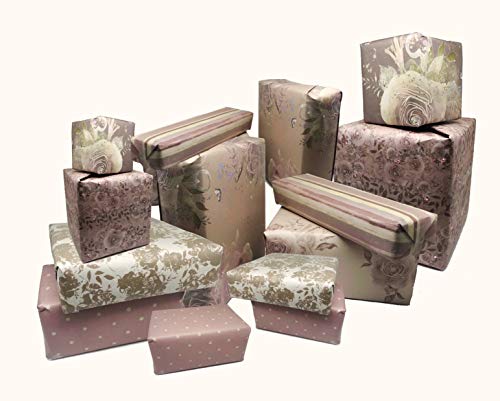 InsideMyNest Blush Dusty Rose Floral Scrapbook Origami Art Craft Journal Baby Girl Wedding 12x12 inches (Pack of 24)