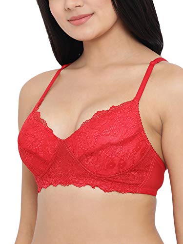 Image of Clovia Women's Net Lightly Padded Wire Free Full Cup Coverage Bra