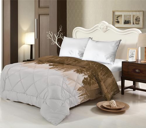 Edredón Nórdico para Cama 135 (230x260 cm) - Relleno de Fibra 250gr/m2, Diseño Estampado Reversible, Suave, Transpirable, Hipoalergénico, Ligero y Cálido para Invierno y Entretiempo (Virginia)