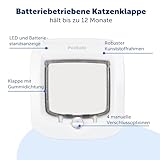 PetSafe Mikrochip Katzenklappe, Selektiver Zugang für Ihre Katze, hält fremde Tiere draußen, Katzen bis 7 kg, Weiß, 1 Stück (1er Pack)