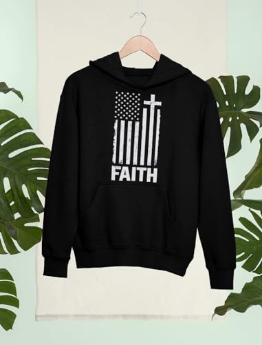 Tstars Faith-Based American Flag Hoodie for Men - Cross & USA Graphic Sweatshirt for Him4