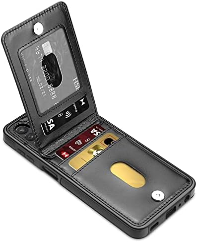 LakiBeibi Galaxy A32 5G Case, Dual Layer Lightweight Premium Leather Galaxy A32 5G Case Wallet with Card Holders Magnetic Lock Flip Protective Phone Case for Samsung Galaxy A32 5G (2021), Black