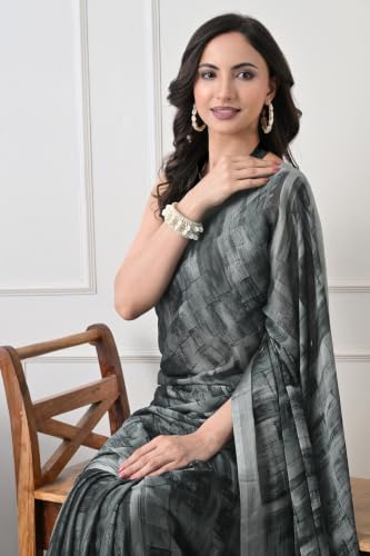 Image of MIRCHI FASHION Women Saree | Chiffon Batik Printed Breathable Regular Use Sari with Blouse