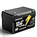 GOLDENMATE 12V 12Ah LiFePO4 Rechargeable Battery, 5000+ Cycles, IP67 Sealed Lithium Iron Phosphate Battery with Smart BMS for Solar Systems, Marine, Power Wheels, Fish Finders, Camping & Ride-On Toys
