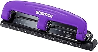 Bostitch Office EZ Squeeze Reduced Effort 3-Hole Punch, 12 Sheets, Purple (2105), 1.6