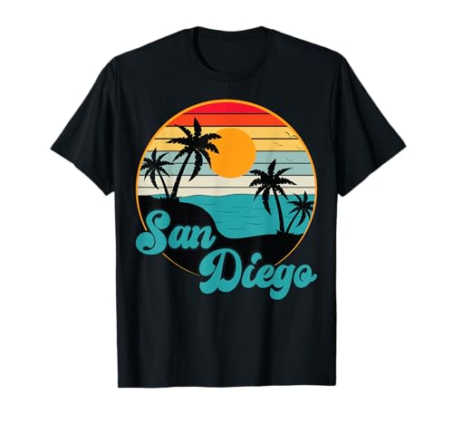 San Diego California CA Camisa Retro Vintage Beach Surfer Camiseta