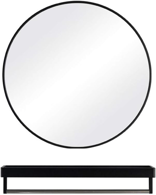 Round Mirror Wall Decoration Bathroom Decoration Mirror Storage Bracket One Thing Dual Purpose Hanging Glass Vanity Shaving Mirror - Gold