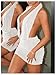 SweatyRocks Women's Backless Halter Dress Low Cut Sleeveless Bodycon Mini Dresses Rave Clubwear White Medium