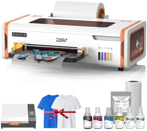 DSV A4 DTF Printer Bundle with Oven,F1080 Printhead,Smart Auto-Cl...