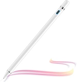 Stylus Pens for Touch Screens,Active Stylus Pen Compatible with Apple,1.5mm Fine Point Digital Pen,Rechargeable Stylus for i-Pad/Pro/Air/Mini/i-Phone/Cellphone/Samsung/Tablet Drawing&Writing (White)