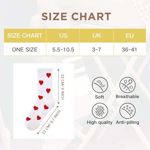 Image of American Trends Womens Novelty Striped Crew Socks Athletic Vintage Slouch Mid Calf Tube Socks