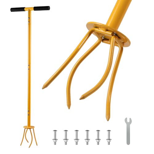 SWAWIS Manuel Twist Tiller Griffe de Jardin Petit, Cultivateur de Griff Amovible avec Manche, Hauteur 99cm Motoculteur Manuel de Jardin pour l'Ameublissement du Sol et Contrôle des Mauvaises Herbes