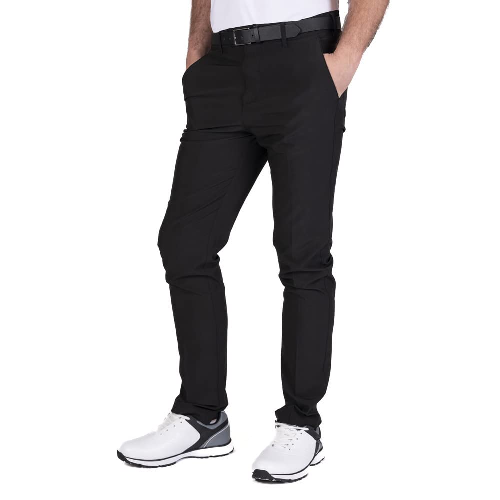 Island GREEN Essentials Men's Tour Tapered Stretch Breathable Flexible Trouser, Black, 40W/33L
