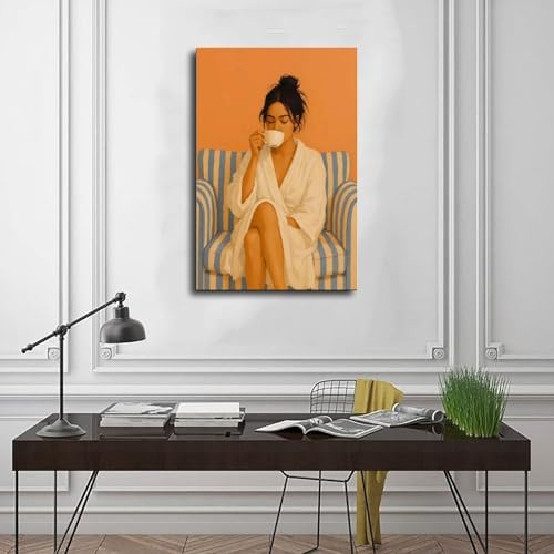 Poster abstrait café bohème déco murale chambre et bureau 40x61cm