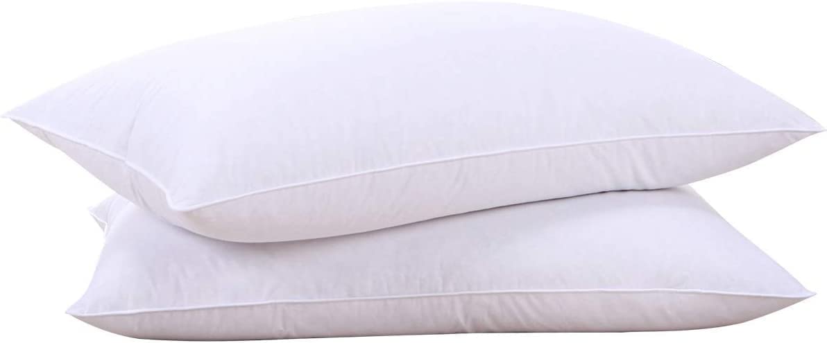 puredown® Poduszki z puchu gęsiego i pióra, 2 sztuki, można prać w pralce, średnie mocne podparcie, 50 x 76 cm