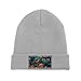 Winter Beanie Hats for Men Women,Birds and Flowers Sketch Printed Warm Knitted Beanies Hat,Acrylic Skull Cuffed Caps Light Gray-Birds and Flowers Sketch