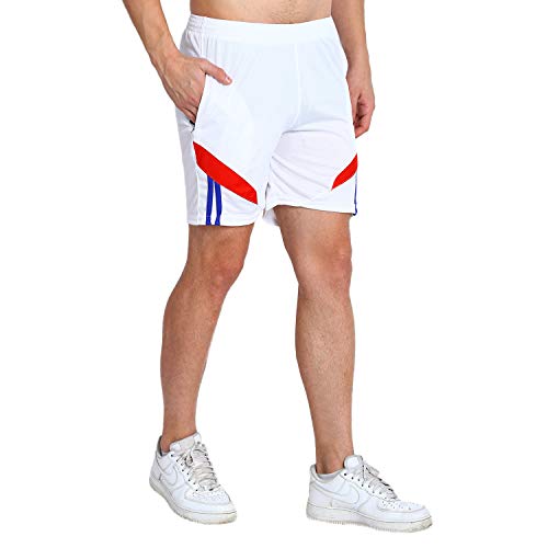 Image of Dia Dia Men's Athletic Shorts, Quick Dry Lightweight Sports Shorts with Zipper Pockets, Drawstring Waist, Breathable Honeycomb Fabric, Ideal for Gym, Workout, Running