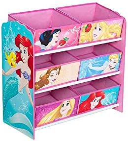 Hello HomeDisney Princess Kids Bedroom Toy Storage Unit with 6 Bins, Wood, Multicolour, 30x63.5x60 cm