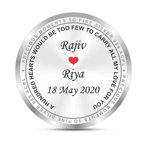 Image of TRUESILVER ACPL BIS Hallmarked Personalised Anniversary 5 /10 /20 /50 /100 gm 999 Pure Silver Coin by ACPL