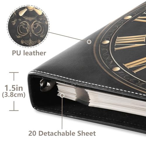Álbum de fotos grande JIPONI Vantage Clock, álbumes de scrapbook con cubierta de cuero DIY para fotos de 4x6, 5x7 y 6x8 pulgadas, libro de recuerdos autoadhesivo para bodas, bebés y familia miniatura 4
