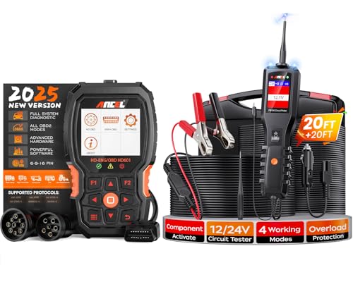 Image of ANCEL PB100 Car Circuit Tester with ANCEL HD601 Heavy Duty Truck Scanner