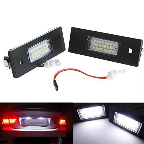 VIGORFLYRUN PARTS LTD 2Pcs LED Lumière de Plaque d'immatriculation, Canbus sans Erreur Blanc 6000K 18SMD LED Lumière pour E81 E87 E63 E64 E89 Z4 F20 F21 DXY88