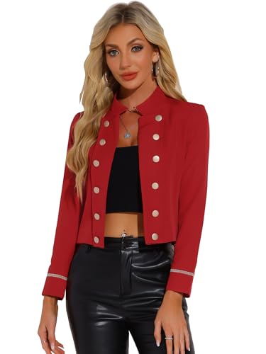 Veste Steampunk courte rouge Allegra K en taille L pour femme