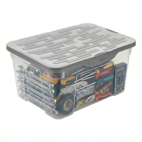 Rotho Ranger Aufbewahrungsbox 13l mit Deckel, Kunststoff (PP) BPA-frei, anthrazit, A4/13l (39.0 x 27.0 x 17.5 cm)