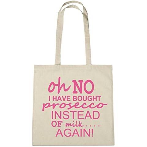 lolmugs Oh No I Have Bought Prosecco Again 100% Cotton 38x42cm Tote Bag, Secret Santa Gift, Stocking Fillers for Her Wife Women Cover