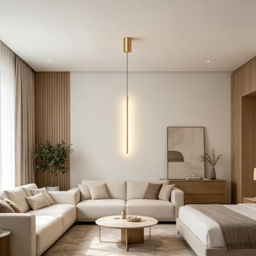 Lámpara de araña moderna LED dorada para transformar la atmósfera de tu dormitorio principal