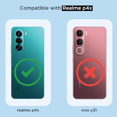Image of Amazon Basics Back Cover for Realme P4x 5G Mag-Safe Shockproof PC + TPU Protective Case Magnetic Support Bumper Case (Transparent Mag-Safe)