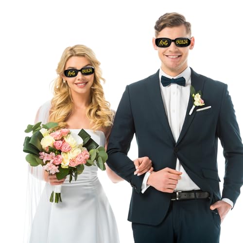 Image of Flutesan Personalized Rectangle Sunglasses with Marker Pens for Adult DIY Custom Birthday Wedding