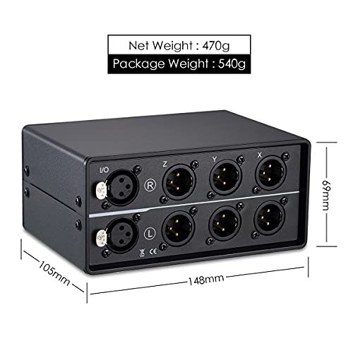 Boîtier de comparaison multi-sources XLR passif avec fiches plaquées or - 7