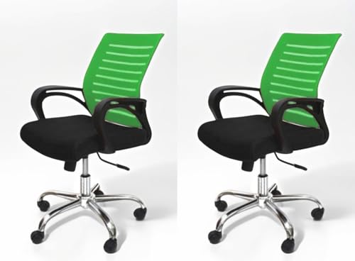 Image of Ngfc Office Chair for Home with Back Support Arm Rest 360 Degree Rotating Office Chair with Tilt Lock Mechanism High Comfort Seating Ergonomic Chair for Home & Office (2, Green)