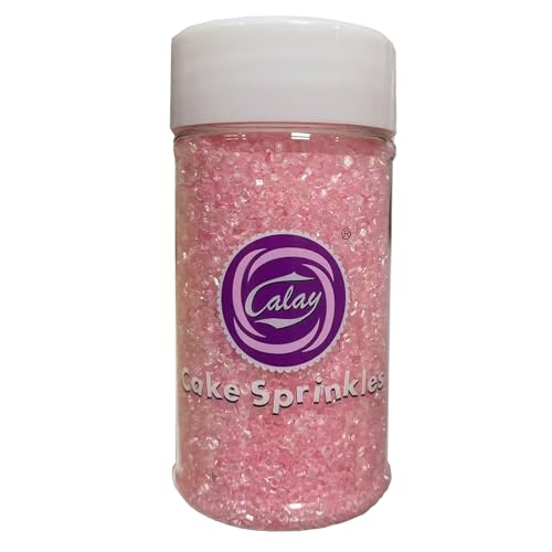 Sentovac Light Pink Sanding Sugar for Baking Edible Sparkling Sugar Sprinkles Coarse Sugar Crystals for Baking Topping Cake Cookie Cupcake Topper Ice Cream Decoration Supplies 3.2 OZ