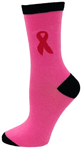 12 Pairs of Womens Breast Cancer Awareness Socks, Pink Ribbon Soft Sport Sock Bulk Pack2