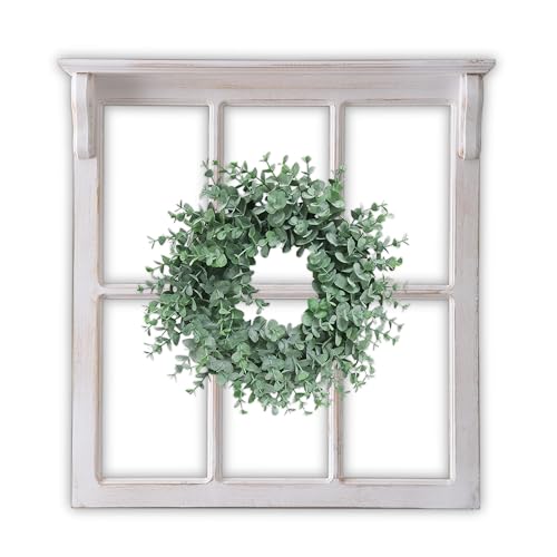 Décoration murale rustique avec grand cadre de fenêtre vintage 73x76 cm