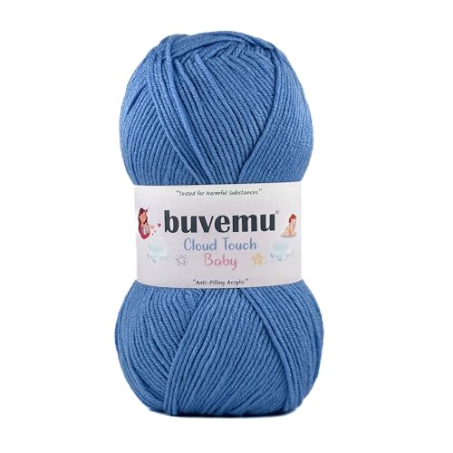 Image of Cloud Touch Baby - DK Weight Soft Anti-Pilling Yarn for Baby Clothes, Blankets & Amigurumi Crochet & Knitting, 90% Acrylic 10% Viscose derived from Bamboo, 3.53 Oz / 262 Yards (Pastel Blue, 1 Pack)