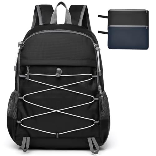 Sac à dos randonnée 20L pliable et léger noir et blanc taille S