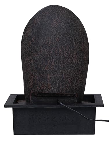Image of Gold Brown Polyresin Table Top Meditating Buddha Indoor Waterfall Fountain for Home Decor with LED Light, Speed Control Pump & Crystal Ball (Size: 29 x 22 x 39CM | Wt: 2140Gram)