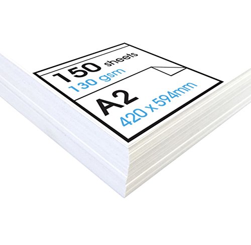 Artway Studio - Papier cartouche à dessin - sans acide - feuilles parfaites pour techniques sèches - 130 g/m² - A2 (150 feuilles)