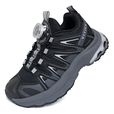 JMFCHI SPORTS Kids Shoes Boys Sneakers Running Athletic Shoe Breathable Lightweight Mesh Girls Sports Sneaker Black Size 7 Cover