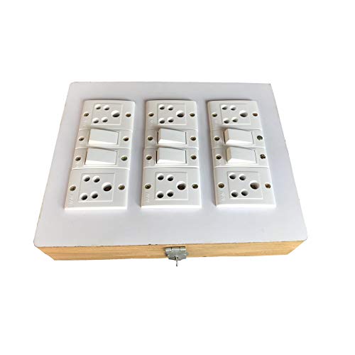 Image of Electric Extension Wooden Board (1 Meter 3Core Wire) (6 Socket 6Switch-6x8x2)