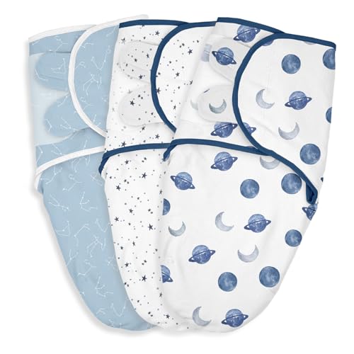 Soarwg Kids Mantas envolventes para bebé de 0 a 3 Meses | Certificado OEKO-TEX100 | Juego de Envoltura Ajustable para recién Nacidos (Paquete de 3) - Algodón Transpirable para bebés niños y niñas