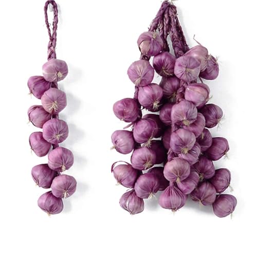 Artificial Garlic String 15pcs Simulation Lifelike Fake Hanging Vegetables