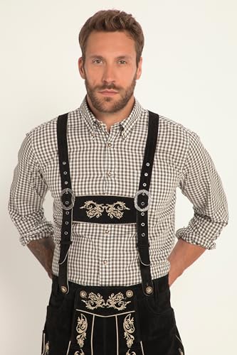JP 1880 Herren große Größen Menswear L-8XL Karohemd, Trachten, Langarm, Buttondown-Kragen, Modern Fit, bis 8 XL dunkel Oliv 6XL 748509120-6XL